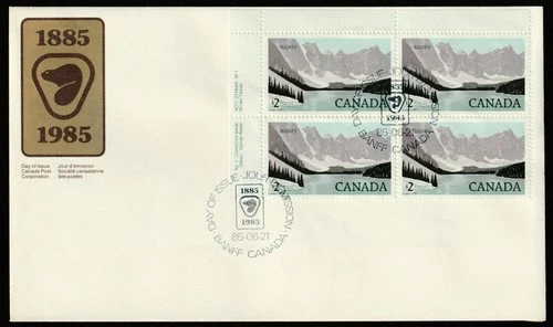 Canada #936, Banff National Park, UL PB, Official First Day Cover, FDC 1985