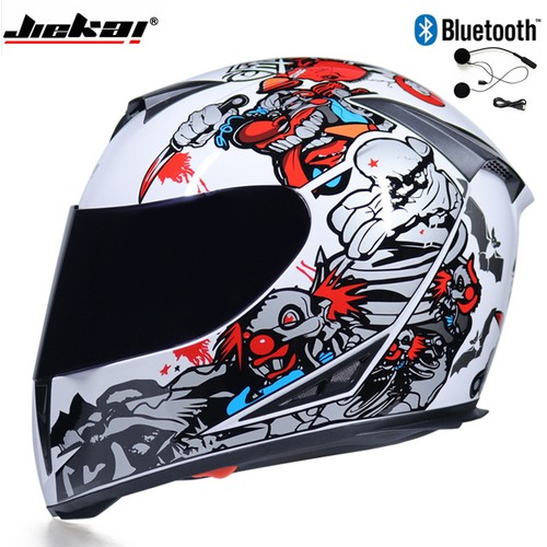 Bluetooth Full Face Motorcycle Helmet Double Lens Bike Bicycle Crash Helmet DOT - Foto 21 di 60