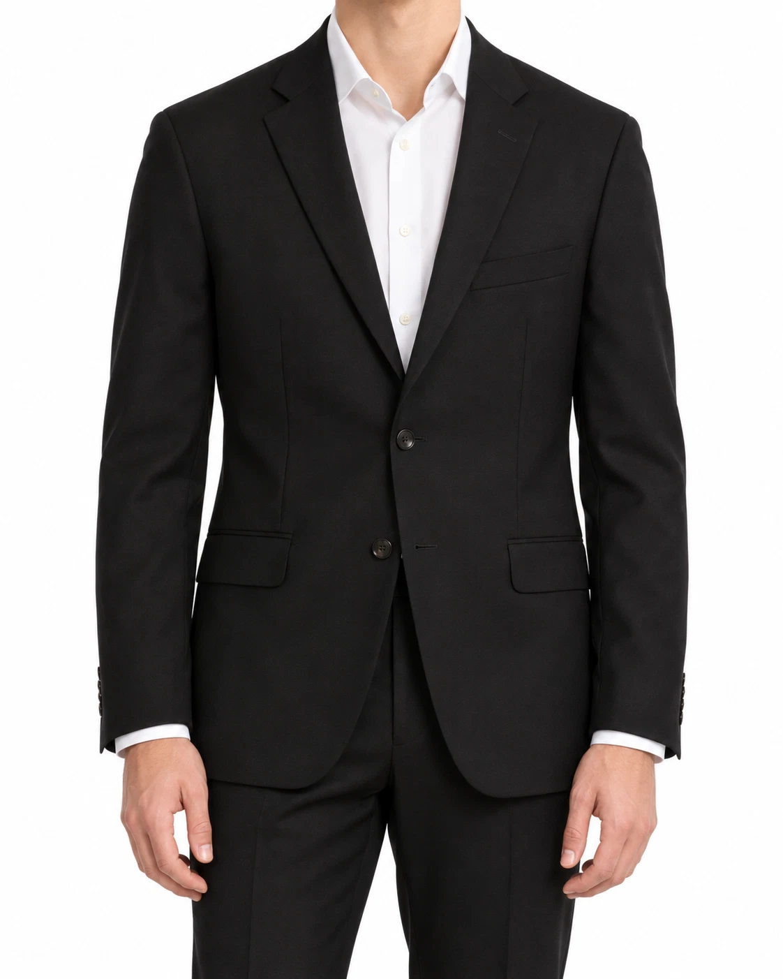 SUITSUPPLY Men Blazer Sienna Single Breasted UK38L Black 150'S Wool Notch Lapel - product detail image 1