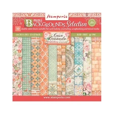 STAMPERIA INTER, KFT PAPER PAD 12X12 10PK BKGD, 12 x 12 inches, Casa Granada
