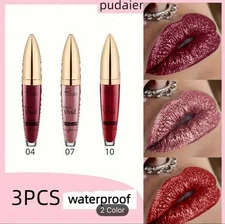 Pudaier Classic Vivid Diamond Glitter Liquid Lipstick #4, #7, #10 Long-Lasting