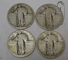 Standing Liberty Quarters🔥90% Silver $1Face Lot Of 4 No dates = no toes