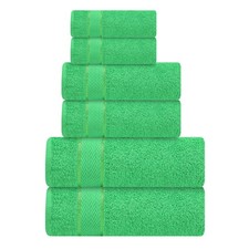 Green 6 PCS 100 Cotton Bath Towel Set Thick Plush Hotel Quality Ultra Soft