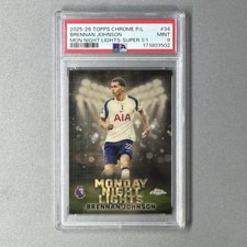 Marketplace image: 2026 Topps Chrome Premier League Brennan Johnson SuperFractor 1/1 PSA 9 Spurs