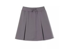 French Toast School Uniform Girls Pull-On Kick Pleat Performance Skort, Gray
