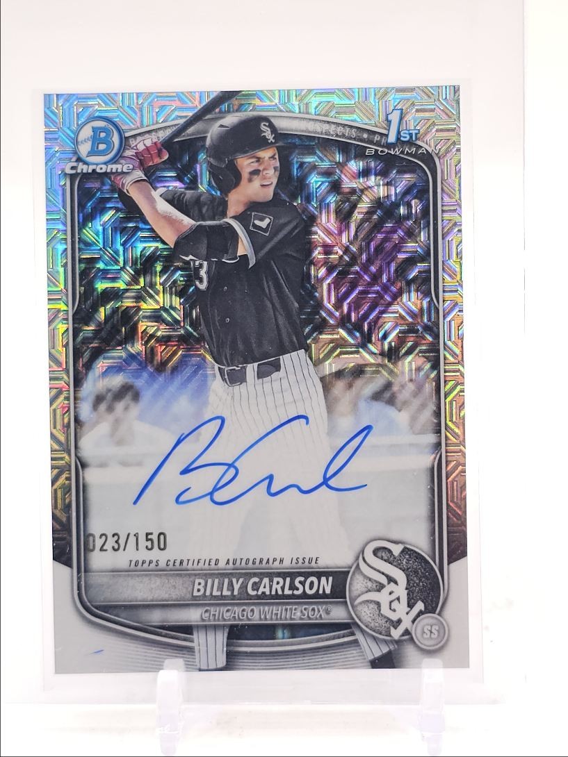BILLY CARLSON 2025 BOWMAN CHROME DRAFT 1ST HTA CHOICE AUTO /150 Q2754