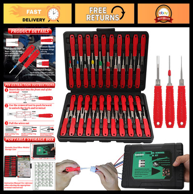 41pcs Terminal Removal Tool Kit - Electrical Pin Depinning Tools with Case for C