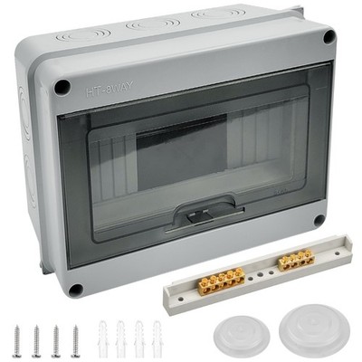 8-fach Verbrauchereinheit, Hutschienenbox mit Klemmen, IP65 Schaltschrank,