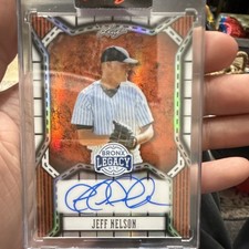 Leaf 2025 A Bronx Legacy Jeff Nelson Auto Orange Prismatic #BA-JN1 /7 Yankees