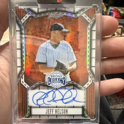 Leaf 2025 A Bronx Legacy Jeff Nelson Auto Orange Prismatic #BA-JN1 /7 Yankees