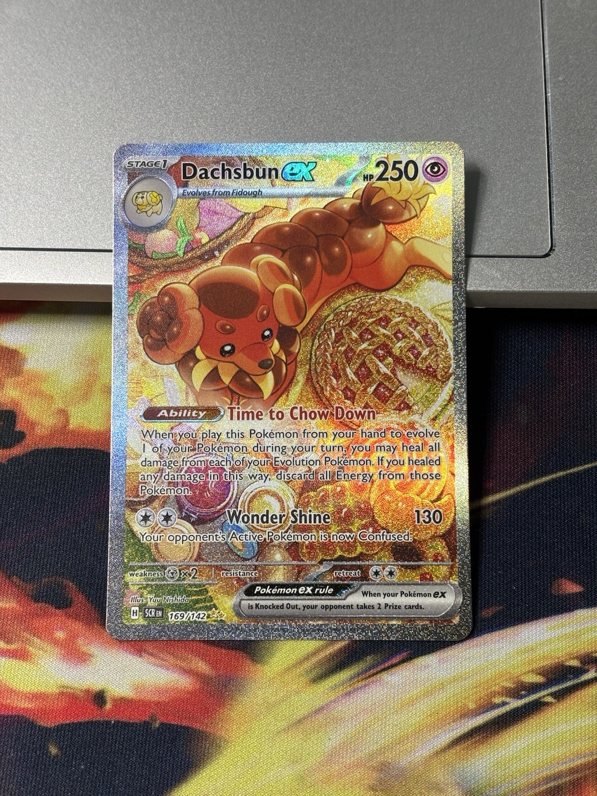 Pokémon Dachsbun EX TCG Stellar Crown Holo Card 169/142 Sv07