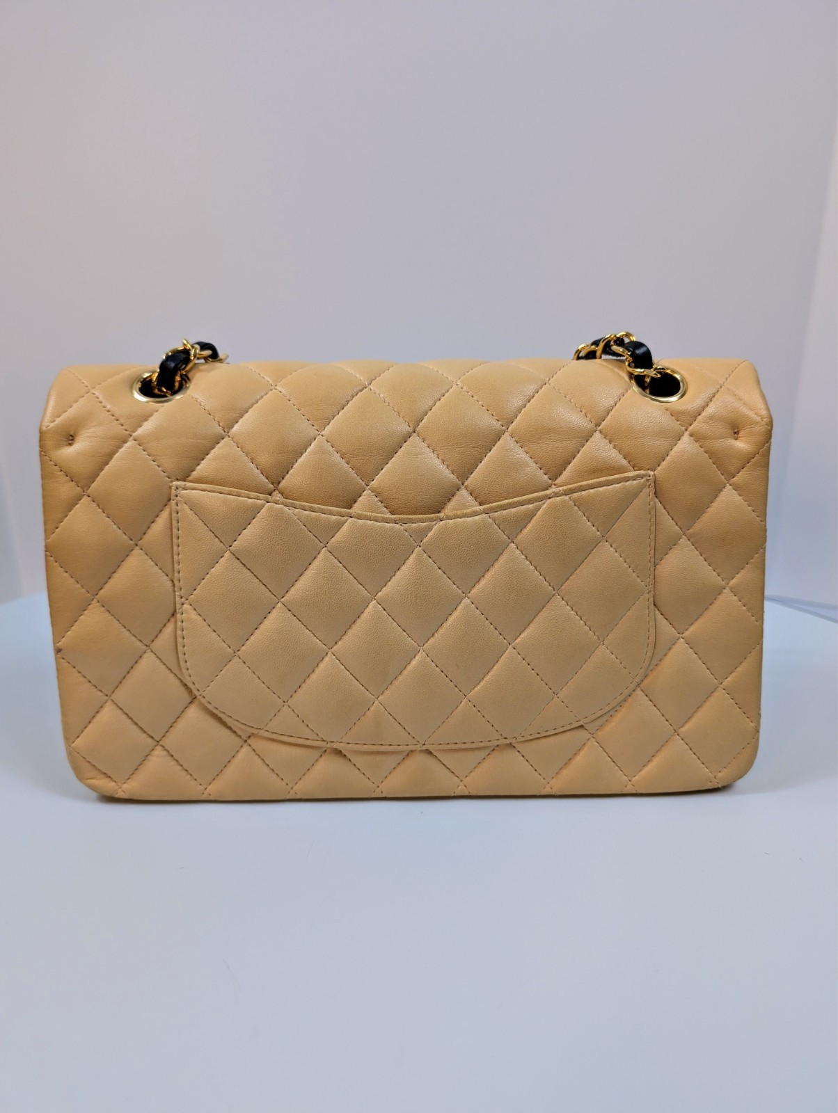 Chanel Vintage Pale Yellow/Cream Lambskin Classic Double Flap Bag (24k Plated) image 5