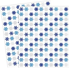 0.5 in, 2400 Pcs Winter Mini Sticker Christmas Silver Blue Snowflake Paper Decal