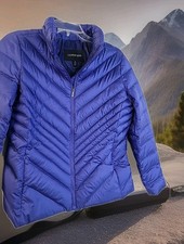 LANDS END Down Puffer Med 10/12 Girls Youth Blue