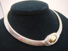 VINTAGE KJL FOR AVON OMEGA NECKLACE DUAL TONE SILVER GOLD ESTATE — photo 9