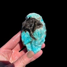 Natural Raw Amazonite w/ Feldspar and Smokey Quartz Lapidary 8.9oz (TXR021)