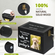 Ashes Box  Titanium Steel Necklaces Pet Dog Cat Urn Wood Casket Cremation Box