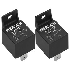 2 Pack JD1912 Car Relay, 12V 80A, 4 Pin SPST, Automotive Switches and Starters,