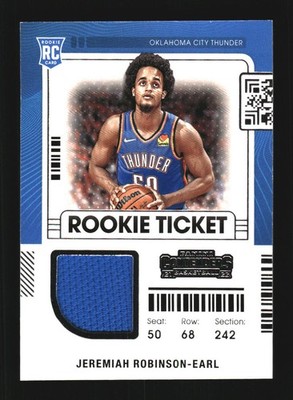 Jeremiah Robinson-Earl 2021-22 Contenders Rookie Ticket Swatches #RTS-JRO MEM