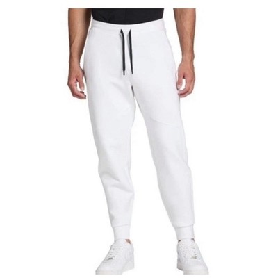 NWT Men s Sport Fleece Joggers - White W black trim Sz XL  5s
