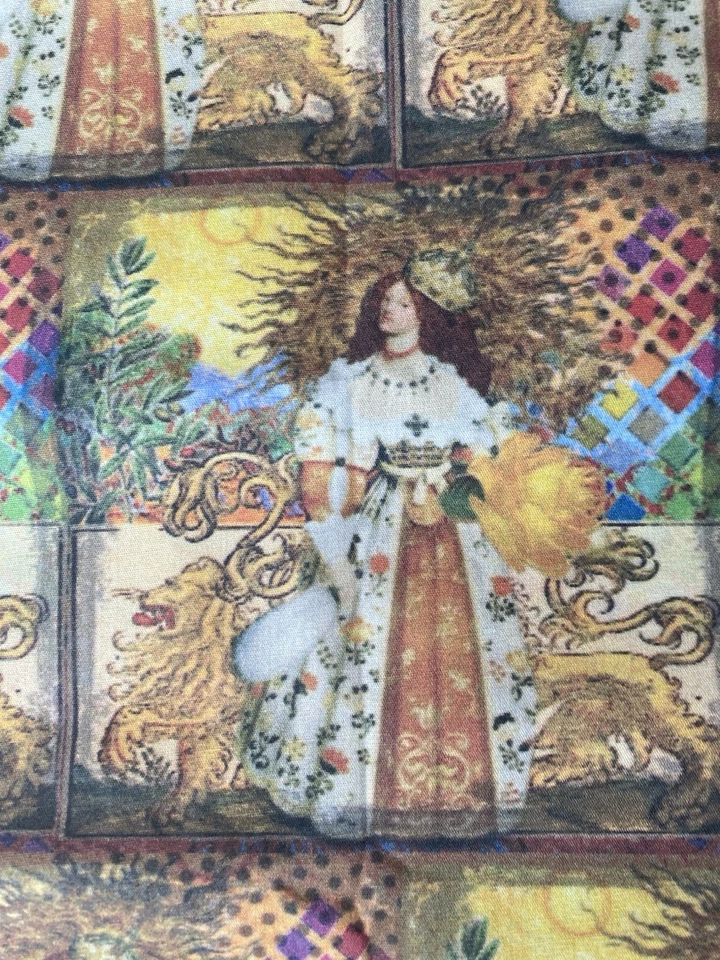 Fine Arts Medieval Woman Portrait Fabric Printed Cotton Gothic Goddess 1 Yd X56” - Image 2 of 4