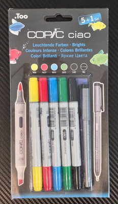 Copic Ciao 5 Marker Bright Set + Copic Multiliner 0.3mm Fineliner Pen#22075-550