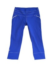 Athleta Pants Womens Small Blue Capri Leggings Running Mesh Back Pocket Athletic