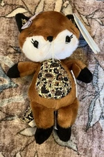 GANZ Sugar Snaps Apricot Fox Plush Stuffed Animal Toy Floral Woodsy 9”