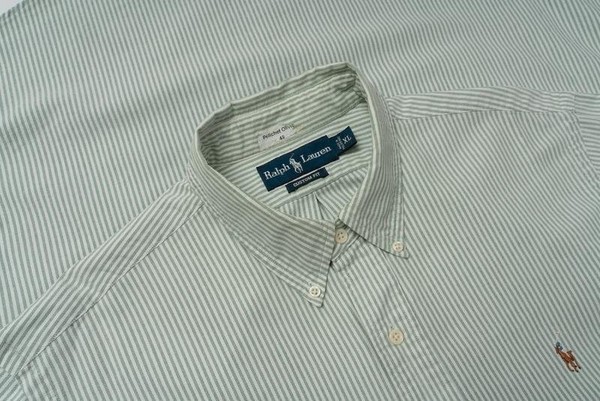 Men Ralph Lauren Shirt Khaki Cotton 42 / XL / 50