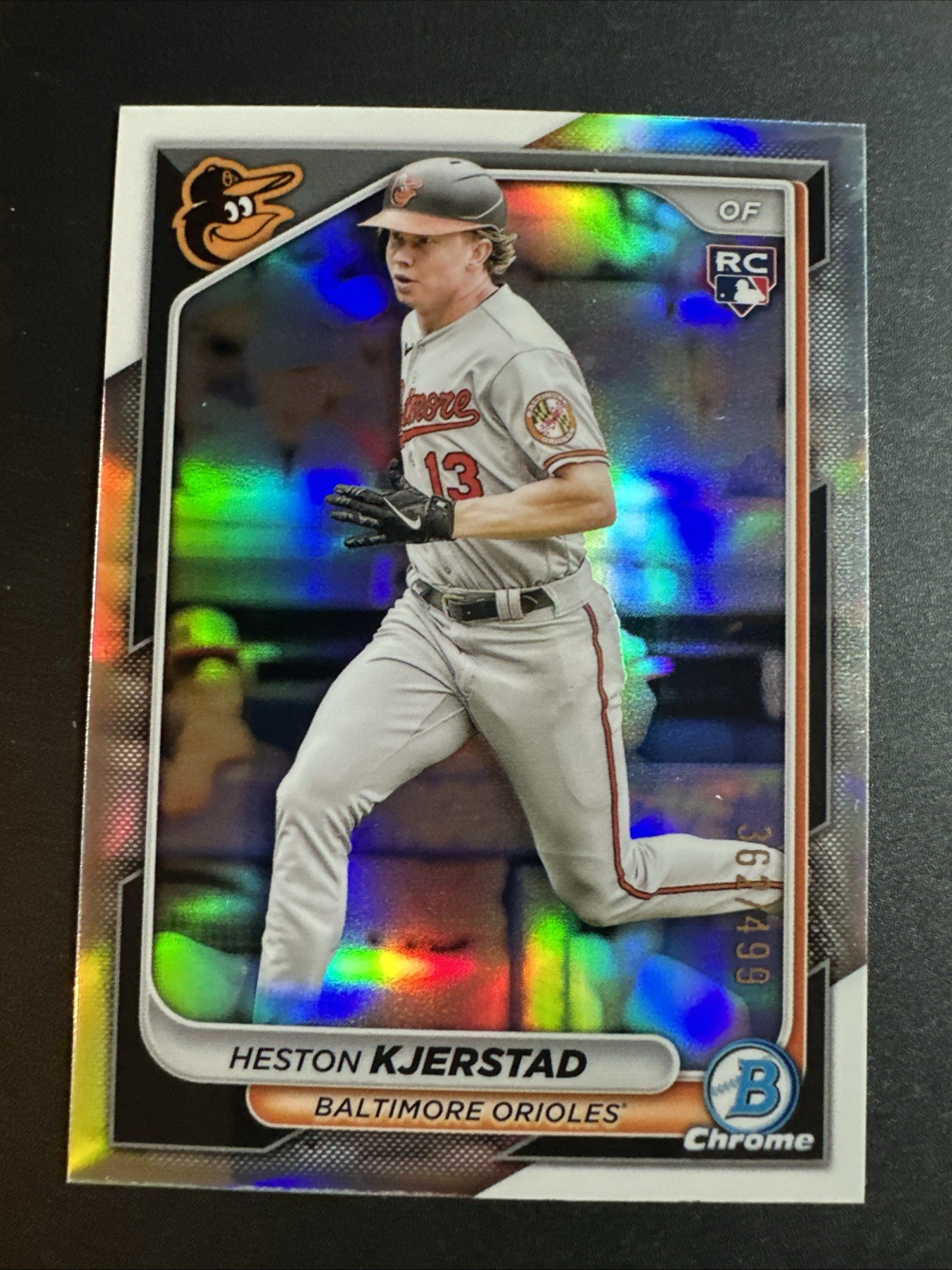 2024 Bowman Chrome Baseball Heston Kjerstad Refractor RC /499 #44 Orioles