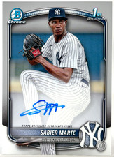 SABIER MARTE 2025 Bowman Chrome Baseball 1st Prospects Auto