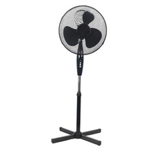New 16" Pedestal Fan Oscillation Adjustable Height Low Noise 3 Blades & 3 Speeds
