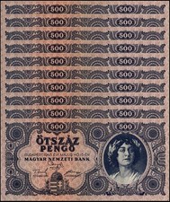 Hungary 500 Pengo, 1945, P-117, Used X 10 PCS