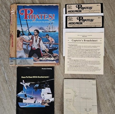 Sid Meier s Pirates! IBM PC 5.25  MicroProse Complete Map Manual Disks