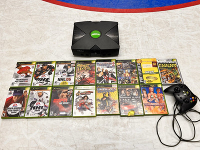 Microsoft Original Xbox Console w/ Wired Controller & Mixed Games Lot