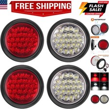 4pcs 4 Inch Round Led Stop Turn Tail Brake Backup Reverse Lights 24 Led Water... 4pcs 4 Inch Round Led Stop Turn Tail Brake Backup Reverse Lights 24 Led Water...