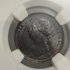 GREAT BRITAIN 1884 FARTHING 1/4P NGC MS 64 BN