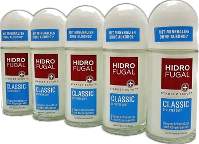 5x Hidrofugal Classic Deo Roll On dezenter Duft Deodorant 5x 50ml