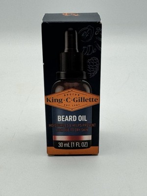 King C. Gillette Beard Oil Bourbon Cedar wood Bergamot Softening 1 fl oz NEW