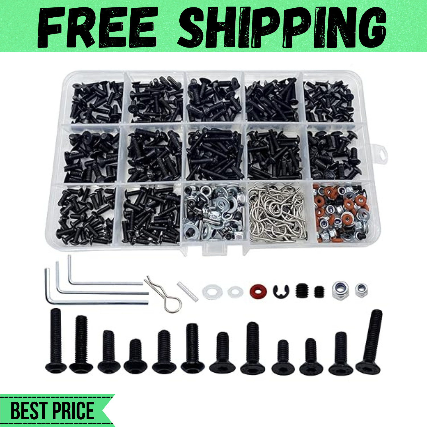 520Pcs Universal RC Screw Kit Screws Assortment Set for Trax