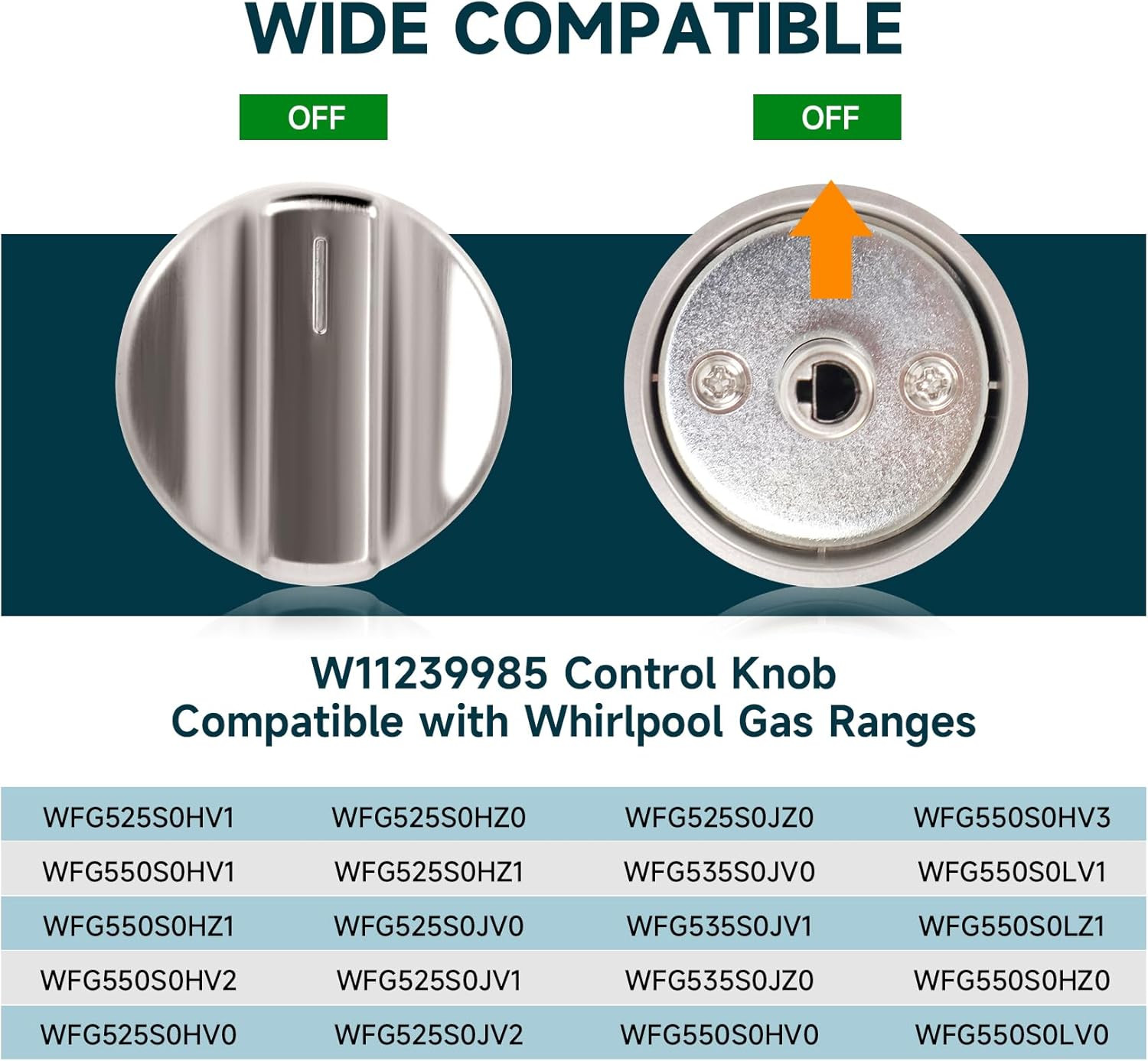 W11239985 W10850015 Gas Stove Knobs (1PCS) Replace W11032553 Control Knob, Compa