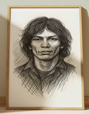 RICHARD RAMIREZ DRAWING PRINT PORTRAIT SKETCH 8" x 10" SERIAL KILLER PRINT