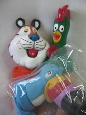 3 Kelloggs Cereal Mascot Finger Puppets Lot Tony Tiger, Toucan Sam, & Cornelius