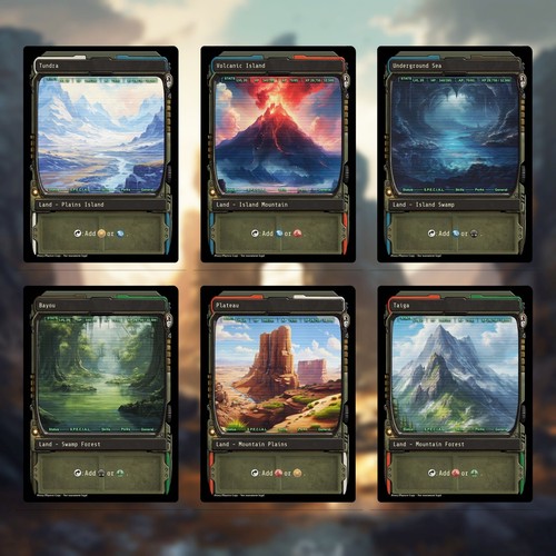 Fallout Inspired Frame MTG Dual Lands MTG - Alt Art Custom Game Cards - Picture 2 of 8