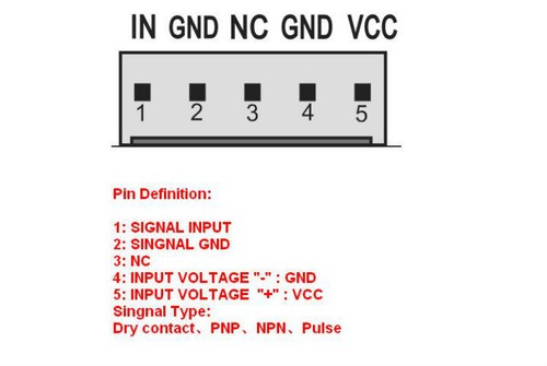 DIGITAL Red 5 LED Frequency Tachometer Speed Converter Motor Car Meter DC 7-12V - Picture 5 of 6