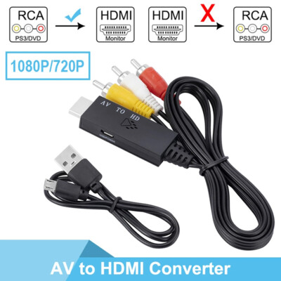 1080P RCA to HDMI Male Video Audio AV Component Converter
