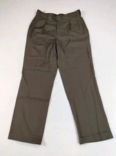 Stafford Pants Mens 34 Brown Wool Blend Performance Dress Trousers Pleated