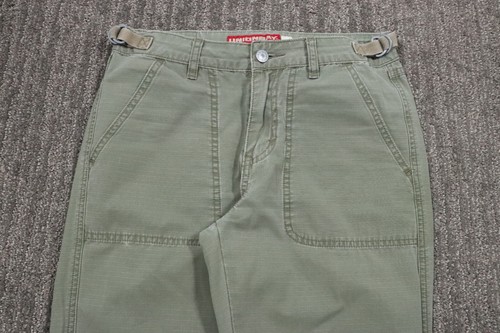 Unionbay Women's Y2K Ripstop Pants Juniors Size 3 ( 28x32) Green Flared Grunge - Picture 3 of 18