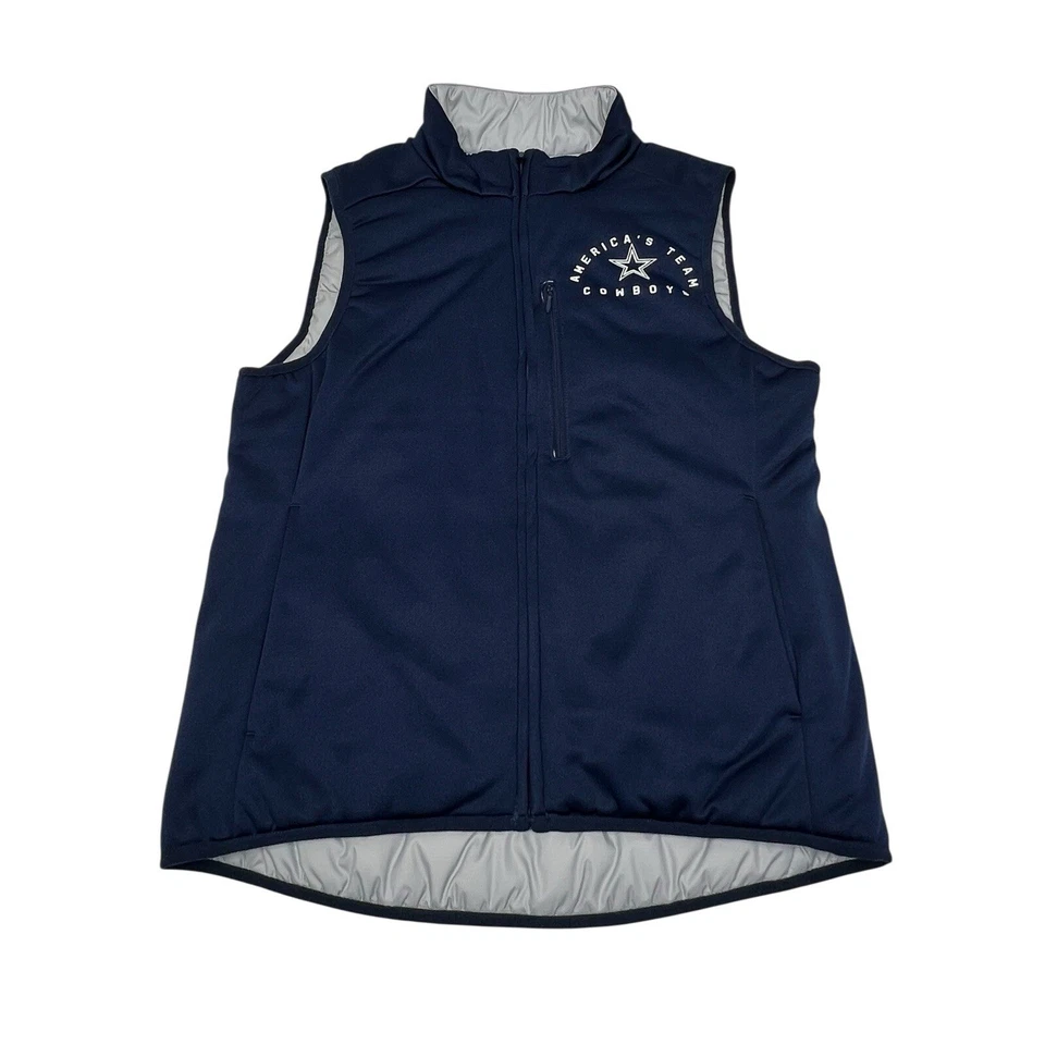Chaleco acolchado reservable Nike Shield Dallas Cowboys talla pequeña mujer raro cremallera completa Foto 3 de 4