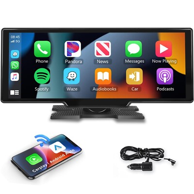 Podofo 10.26'' Touchscreen Wireless Carplay Portable Car Stereo Android Auto, ...